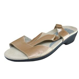 Propet Sz 7 M Brown‎ Gladiator Patent Leather Women Sandals Avery